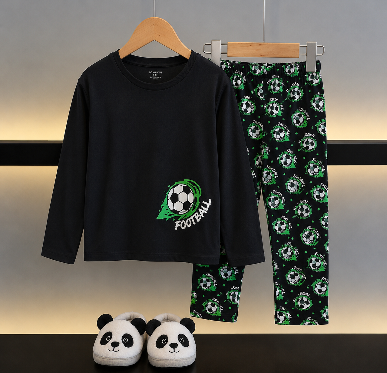 ERKEK ÇOCUK FUTBOL FİGÜRLÜ PİJAMA TAKIMI