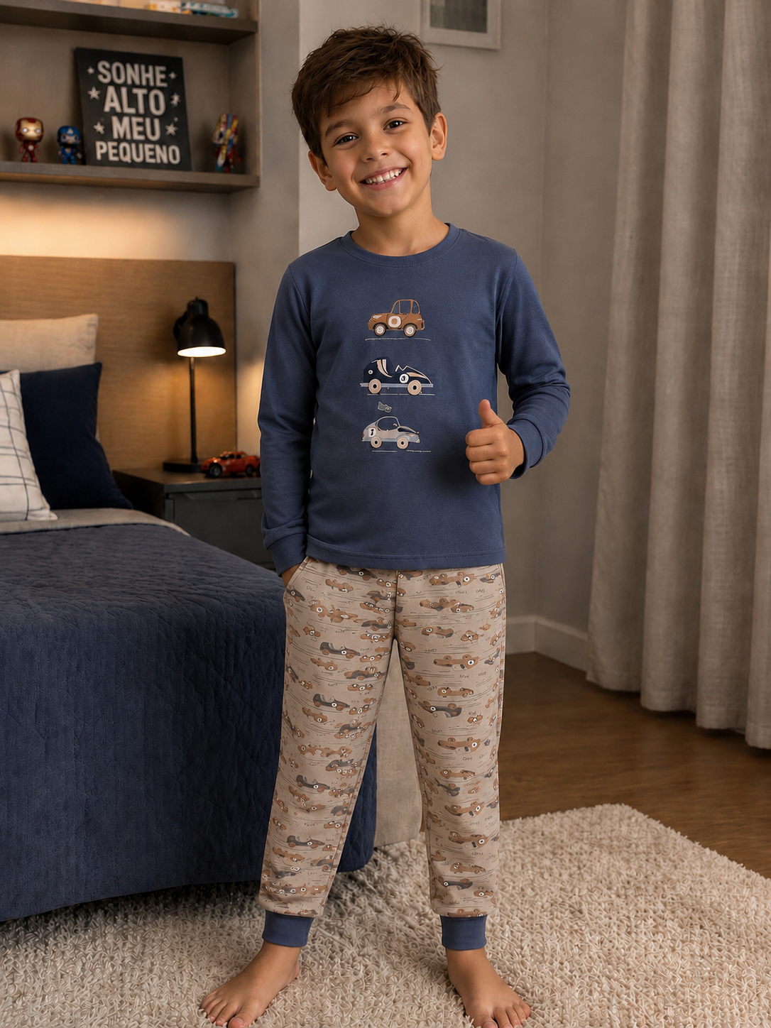 ERKEK ÇOCUK ARABA DESENLİ PİJAMA TAKIMI